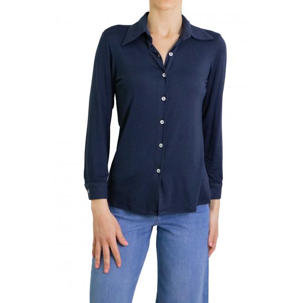 Camicia tinta unita in viscosa